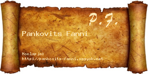 Pankovits Fanni névjegykártya